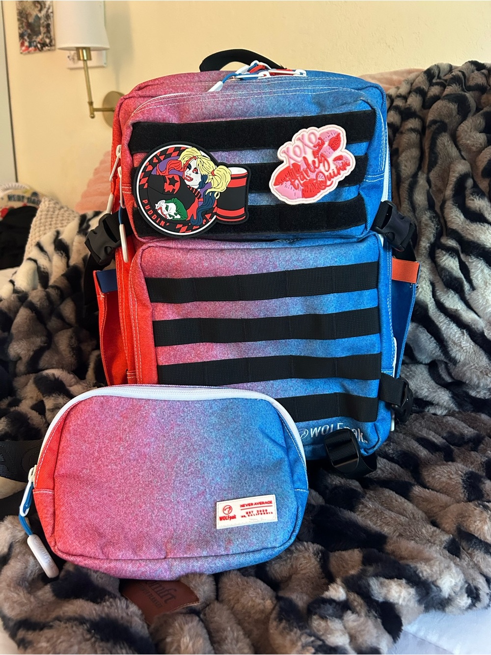 WOLFpak Harley Quinn 35L and 1.5L crossbody bag